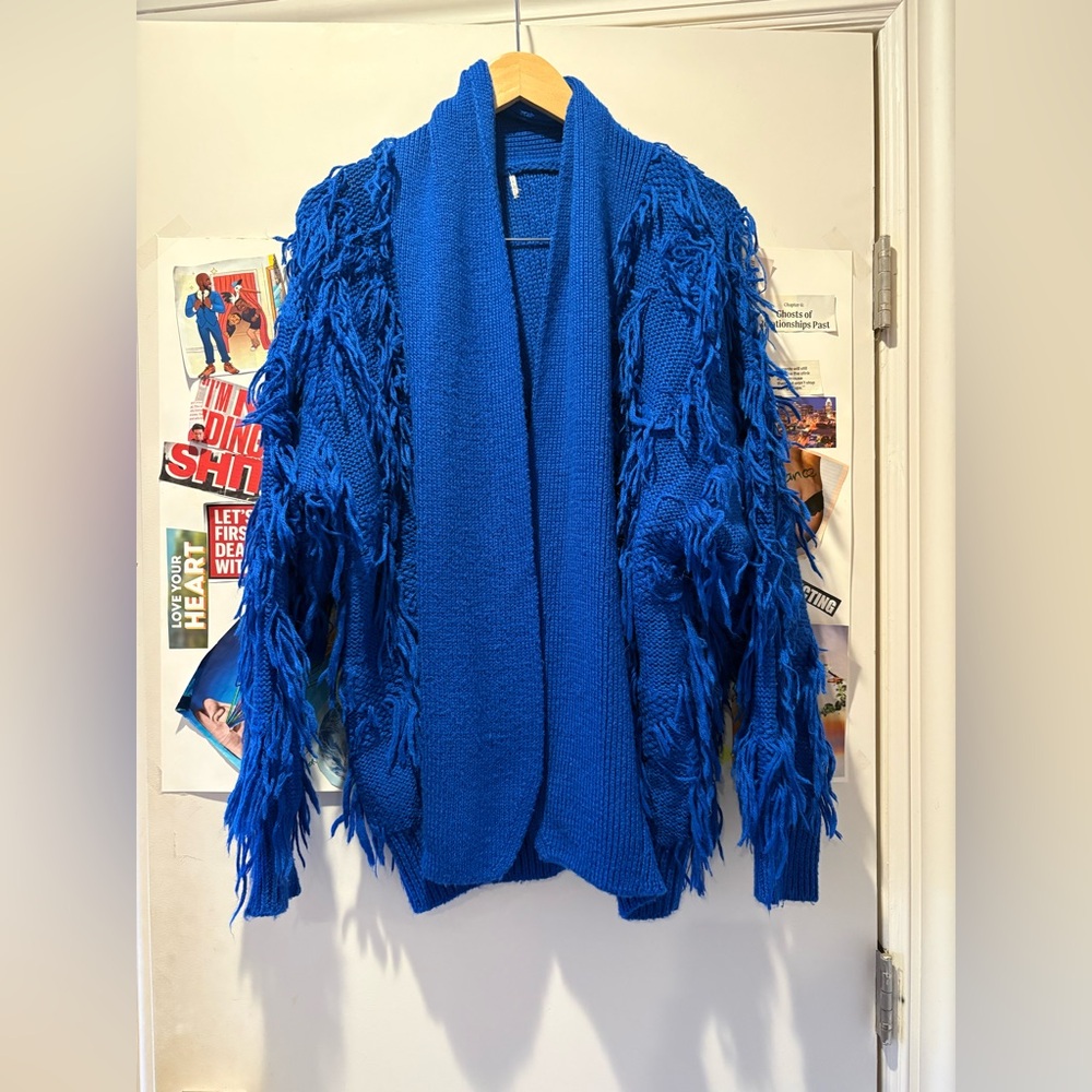 Fringed Blue Women's Jacket